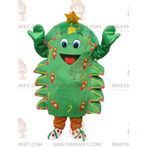 Green Tree BIGGYMONKEY™ Mascot Costume with Big Smile and Gold