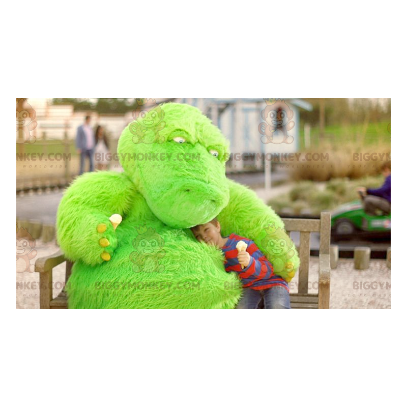 Traje de mascote de dinossauro monstro verde dragão Traje de mascote de dinossauro monstro verde dragão