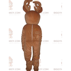 BIGGYMONKEY™ Funny Reindeer Mascot Costume With A Beautiful Red