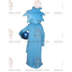 Disfraz de mascota BIGGYMONKEY™ de personaje azul muy sonriente