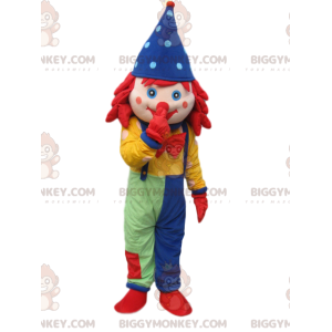 Costume de mascotte BIGGYMONKEY™ de clown avec une salopette et