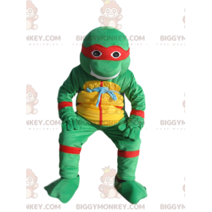 Hockendes Leonardo BIGGYMONKEY™ Maskottchenkostüm, Teenage