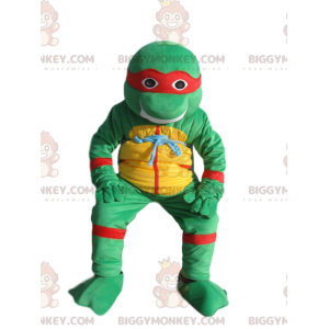 Krčící se kostým maskota Leonarda BIGGYMONKEY™, želvy ninja
