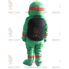  Hockendes Leonardo BIGGYMONKEY™ Maskottchenkostüm, Teenage Mutant Ninja Turtles. - Schildkrötenmaskottchen - BiggyMonkey.com