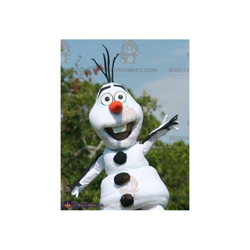 Costume de mascotte BIGGYMONKEY™ de bonhomme de neige blanc et Costume de mascotte BIGGYMONKEY™ de bonhomme de neige blanc et