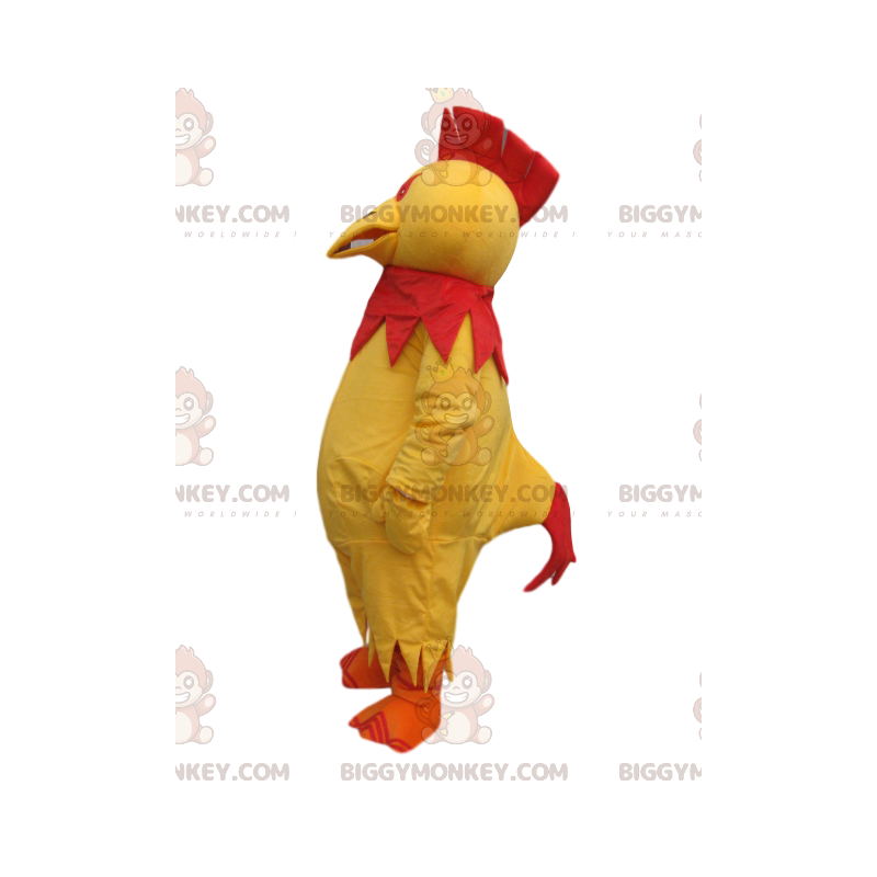 BIGGYMONKEY™ Maskottchenkostüm Gelbes Huhn mit rotem Kamm - BIGGYMONKEY™ Maskottchenkostüm Gelbes Huhn mit rotem Kamm -