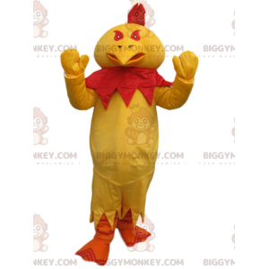 BIGGYMONKEY™ Mascot Costume Yellow Chicken with Red Crest -