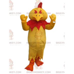 BIGGYMONKEY™ Maskottchenkostüm Gelbes Huhn mit rotem Kamm -