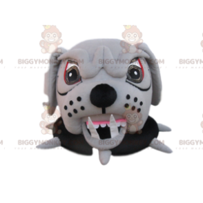 BIGGYMONKEY™ Aggressive Bulldog Mascot Costume Head With Collar
