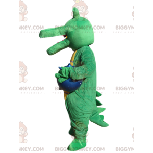 BIGGYMONKEY™ costume da mascotte di coccodrillo verde con