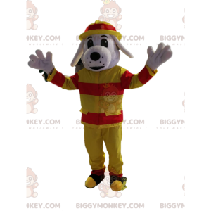 BIGGYMONKEY™ Costume da mascotte Cane bianco in costume da