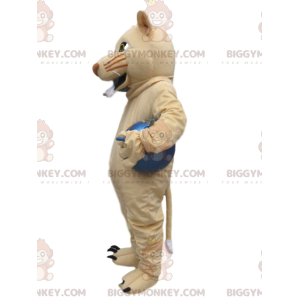 BIGGYMONKEY™ Mascot Costume Cream Lioness with Blue Balloon -