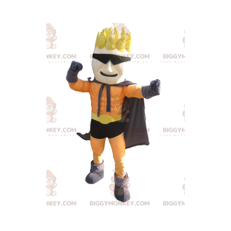 BIGGYMONKEY™ Superhero Mascot Costume with Fun Hairstyle and