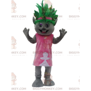 BIGGYMONKEY™ Maskottchenkostüm mit grauem Charakter und grüner