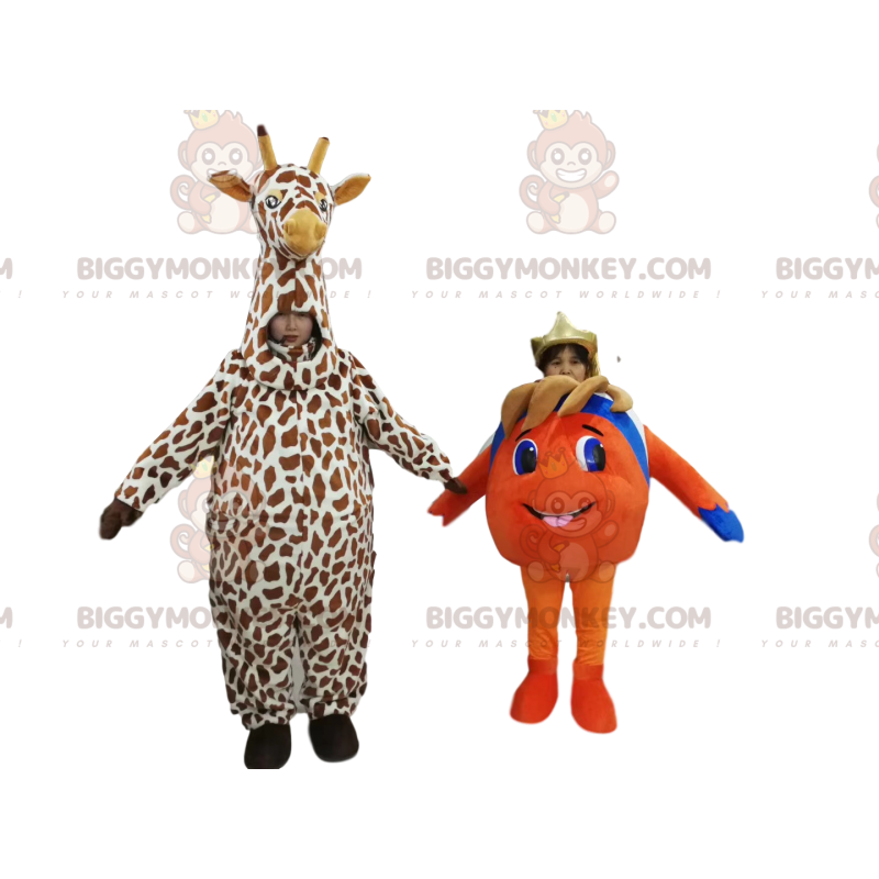 BIGGYMONKEY™ Mascot Costume Duo of Nemo and a Giraffe -