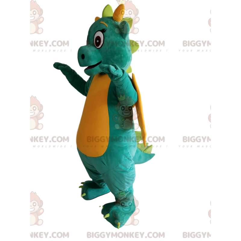 BIGGYMONKEY™ maskotkostume Grøn og gul håndledsrem med gule BIGGYMONKEY™ maskotkostume Grøn og gul håndledsrem med gule