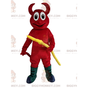 Στολή μασκότ BIGGYMONKEY™ του χαμογελαστού κόκκινου διαβόλου με