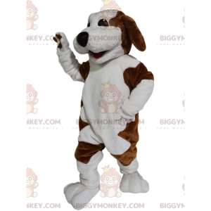 Costume da mascotte BIGGYMONKEY™ cane marrone e bianco con un