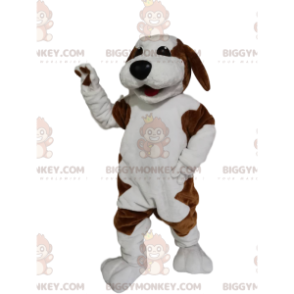 Brown and White Dog BIGGYMONKEY™ Mascot Costume with a Beautiful Smile - Dog mascots - BIGGYMONKEY_014465 - BiggyMonkey.com