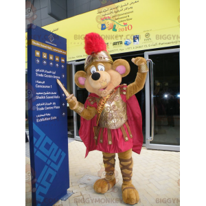 Bruine muis BIGGYMONKEY™ mascottekostuum verkleed als ridder -