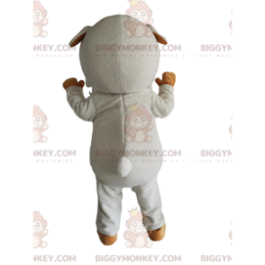 Kleines weißes und beiges Schaf BIGGYMONKEY™ Maskottchenkostüm