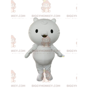 BIGGYMONKEY™ maskottiasu pienelle valkoiselle kissalle, jolla