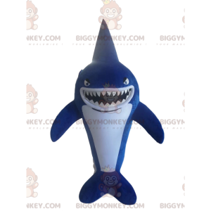 Terrifying Blue and White Shark BIGGYMONKEY™ Mascot Costume -
