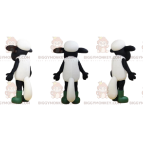BIGGYMONKEY™ Mascot Costume White and Black Sheep with Big Eyes