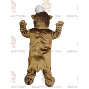 BIGGYMONKEY™ Mascot Costume Brown Otter With Small White Sailor