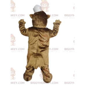 BIGGYMONKEY™ Mascot Costume Brown Otter With Small White Sailor