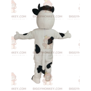 BIGGYMONKEY™ Mascottekostuum Zwart-witte koe met grote roze snuit - Koe mascottes - BIGGYMONKEY_014482 - BiggyMonkey.com