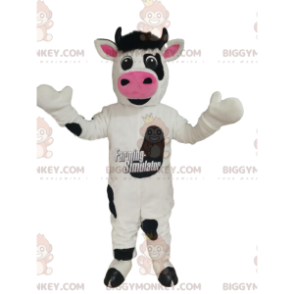 Kostium maskotki BIGGYMONKEY™ Czarno-biała krowa z dużym różowym pyskiem - Maskotki krowy - BIGGYMONKEY_014482 - BiggyMonkey.com