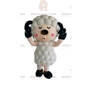 Kostium maskotka Biała Owca BIGGYMONKEY™ z dziwacznym futrem - Maskotki owiec - BIGGYMONKEY_014488 - BiggyMonkey.com