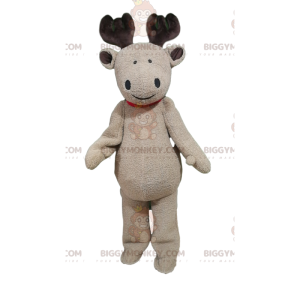 BIGGYMONKEY™ Mascot Costume Affectionate Beige Deer With Brown