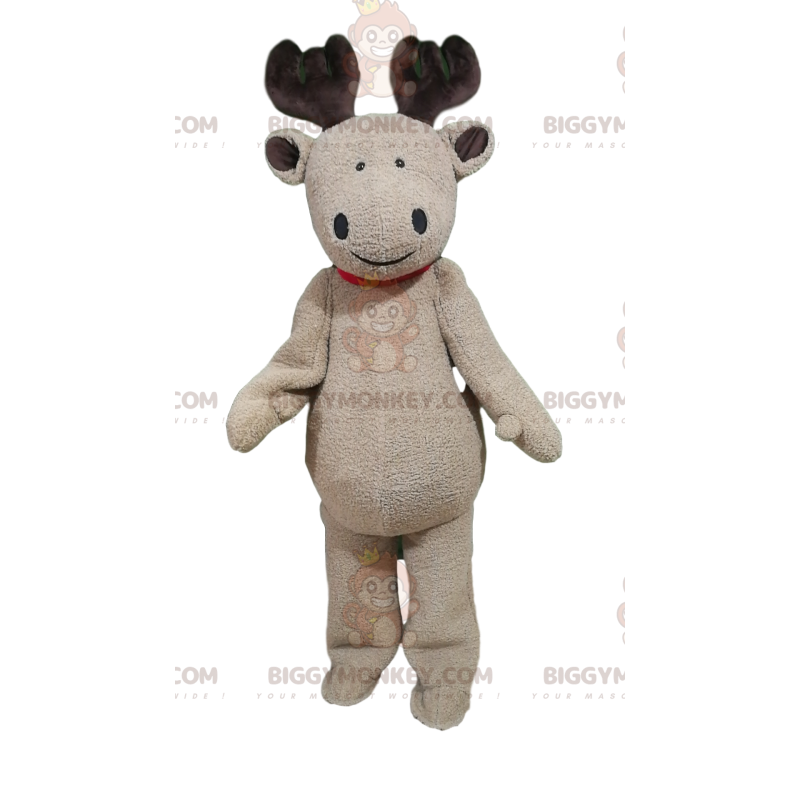 BIGGYMONKEY™ Costume da mascotte Cervo beige affettuoso con BIGGYMONKEY™ Costume da mascotte Cervo beige affettuoso con