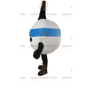 Disfraz de mascota BIGGYMONKEY™ de globo blanco sonriente con