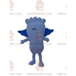 BIGGYMONKEY™ Maskottchenkostüm Blauer Fuß mit kleinen Flügeln -