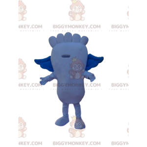 BIGGYMONKEY™ Μασκότ Κοστούμι μπλε πόδι με μικρά φτερά -