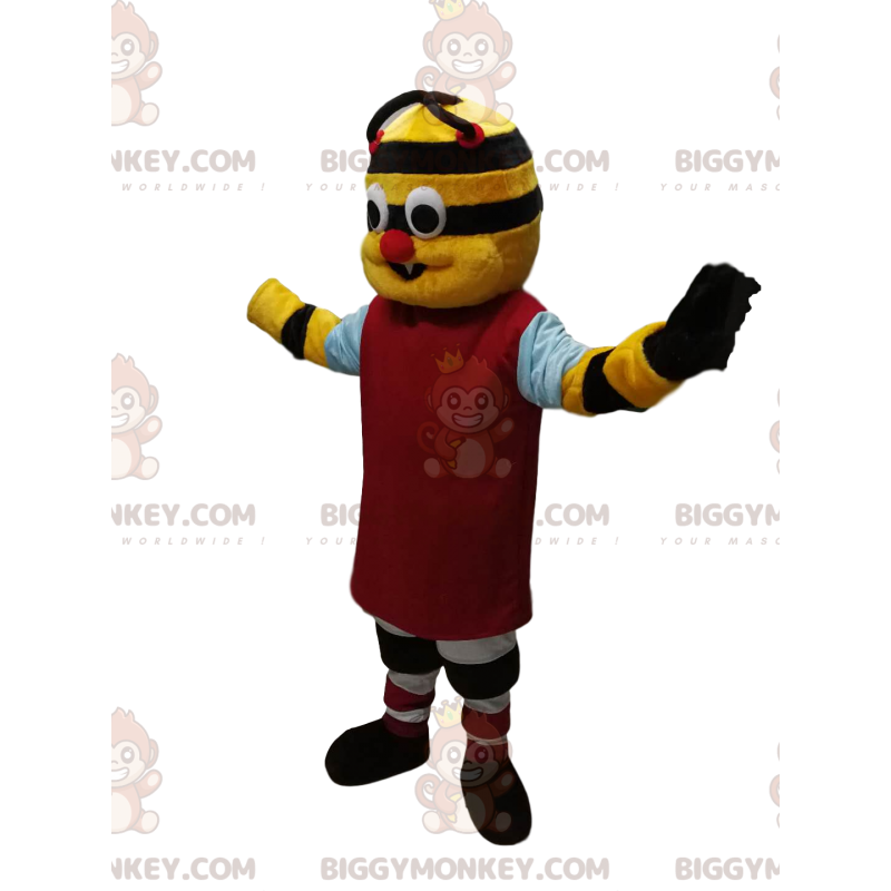 Kostium maskotki BIGGYMONKEY™ Żółto-czarna postać z czerwoną Kostium maskotki BIGGYMONKEY™ Żółto-czarna postać z czerwoną
