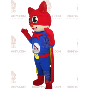 Traje de mascote Cat BIGGYMONKEY™ com fantasia de super-herói –