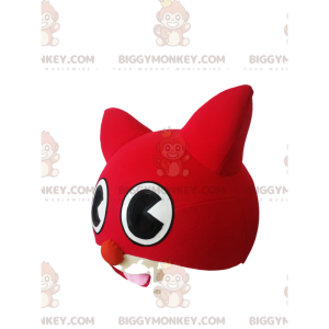 Red and White Cat Head BIGGYMONKEY™ Mascot Costume –