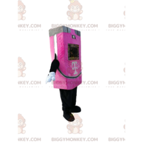 Fuchsia Automatik BIGGYMONKEY™ Maskottchenkostüm mit Bildschirm
