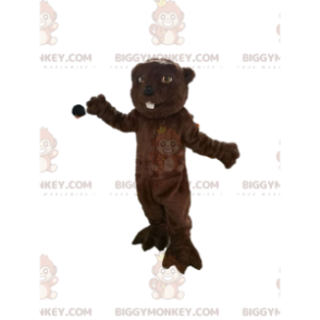 Στολή μασκότ BIGGYMONKEY™ από καφέ κάστορα με όμορφα μάτια. -
