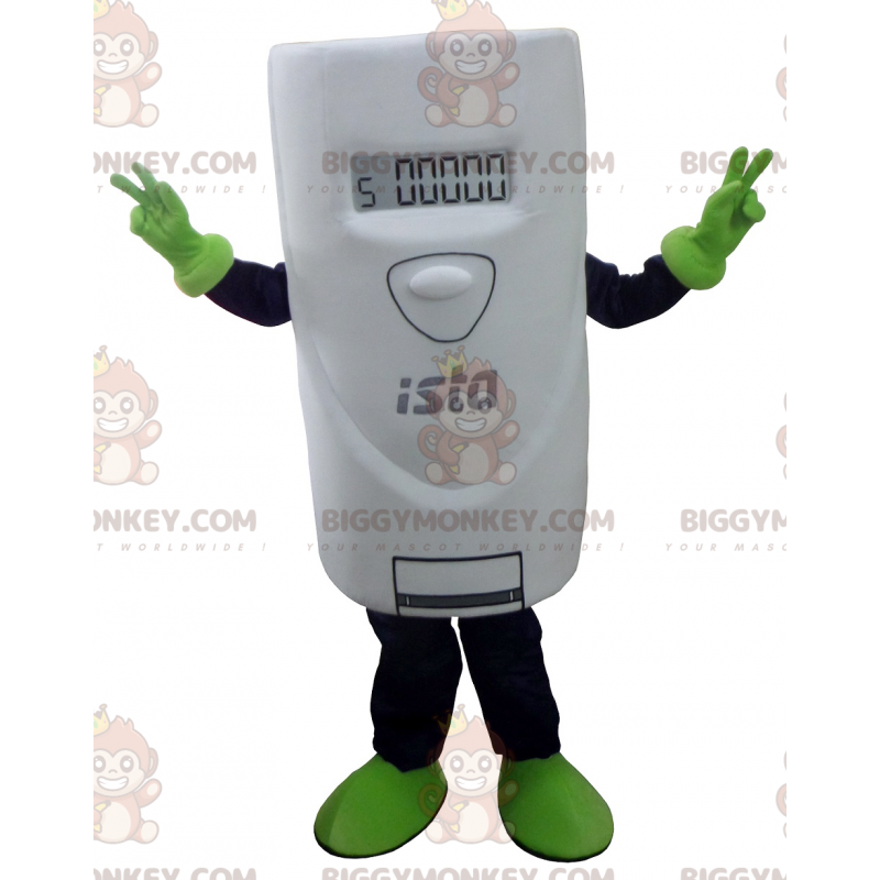 Kæmpe hvid termostat BIGGYMONKEY™ maskotkostume -