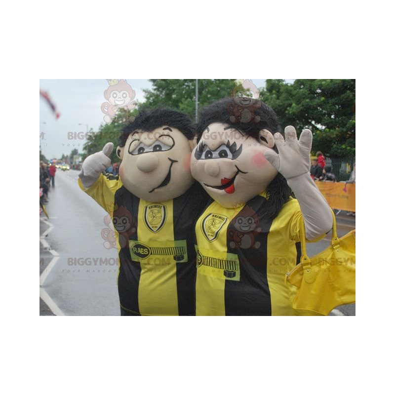 Fan-Paar Mann und Frau BIGGYMONKEY™ Maskottchen-Kostüm -