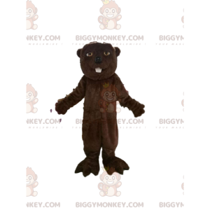 Kostium maskotki BIGGYMONKEY™ z brązowego bobra ze ślicznymi