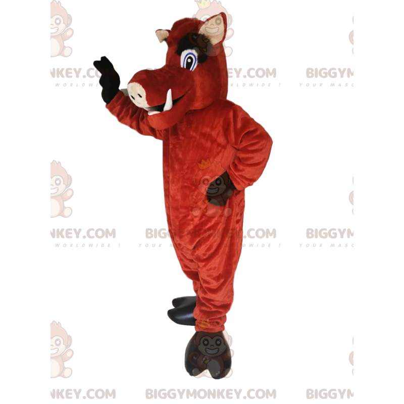 Brunt orne BIGGYMONKEY™ maskotkostume med store hjørnetænder og Brunt orne BIGGYMONKEY™ maskotkostume med store hjørnetænder og