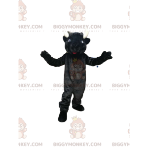 BIGGYMONKEY™ Mascot Costume of Black Cow with Beautiful Horns