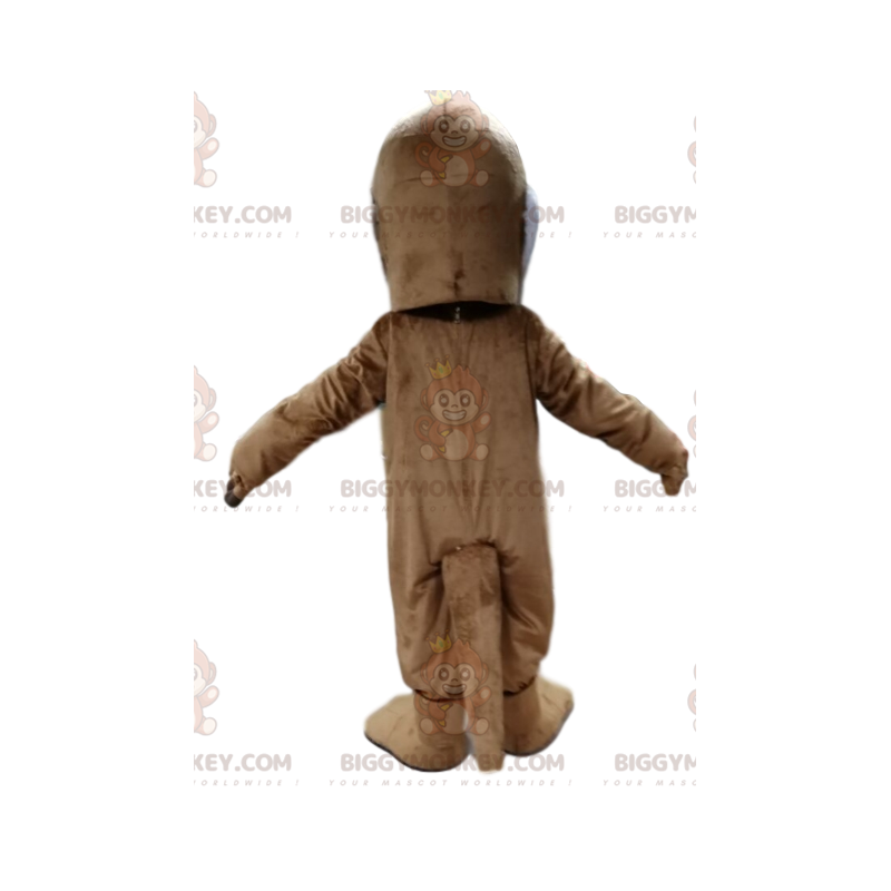 Traje de mascote BIGGYMONKEY™ filhote de urso marrom e branco Traje de mascote BIGGYMONKEY™ filhote de urso marrom e branco
