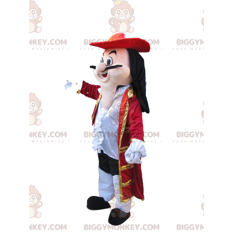 Traje de mascote BIGGYMONKEY™ do Capitão Gancho com suntuoso Traje de mascote BIGGYMONKEY™ do Capitão Gancho com suntuoso